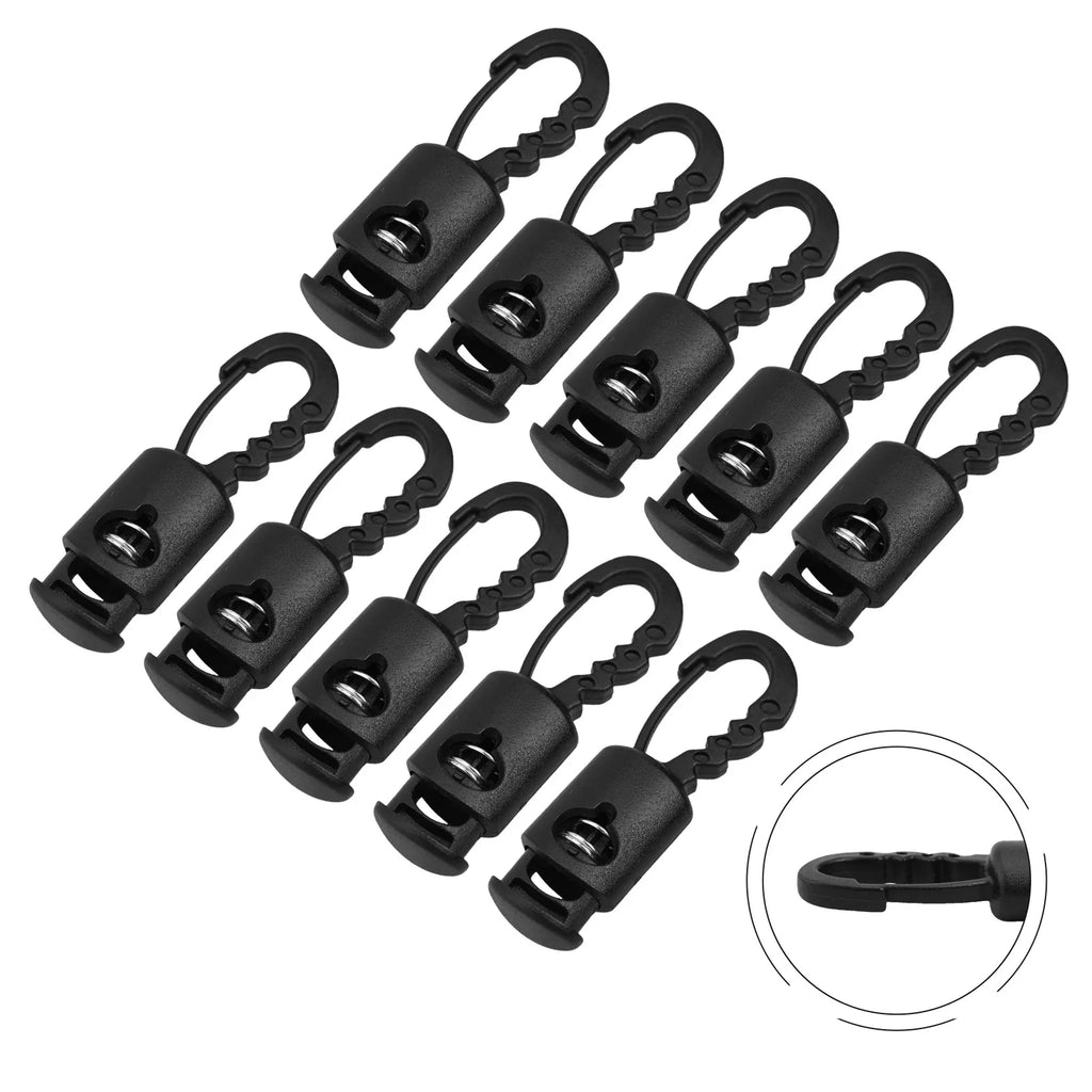 10pcs Camping Tent Wind Rope Clip Tent Hooks Camping Caravan Awning Tent Wind Rope Clamp Tent Clip Windproof Outdoor Tools Oasis Select