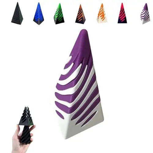 Impossible Pyramid Passthrough Sculpture - 3D Optical Illusion Art Decor Oasis Select purple and white 11x5x5cm 2PCS