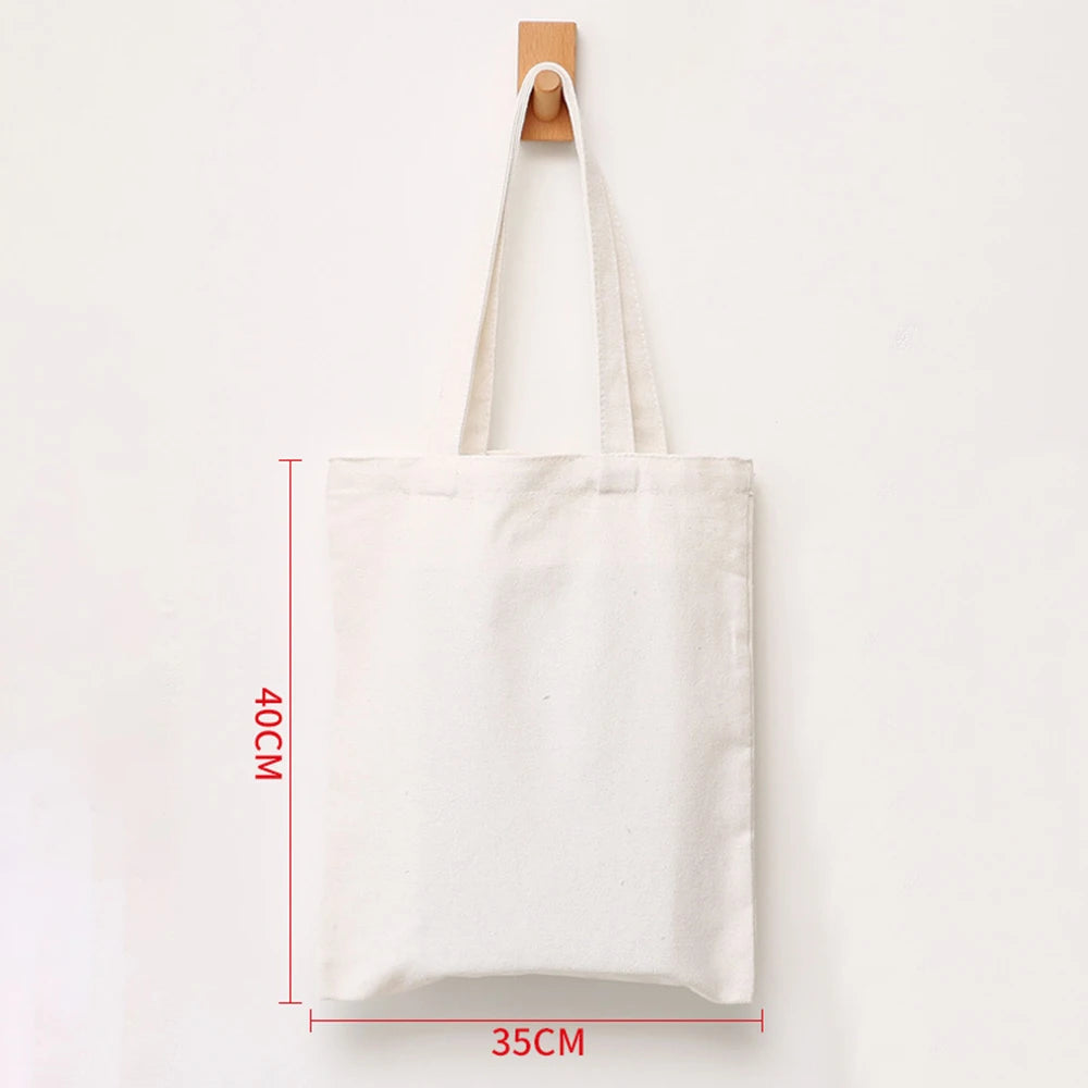 Large Capacity Folding Canvas Bag Reusable Shopping Bag Unisex Eco-friendly Tote Bags DIY Shoulder Bag Grocery Handbag Oasis Select White2-40X35CM