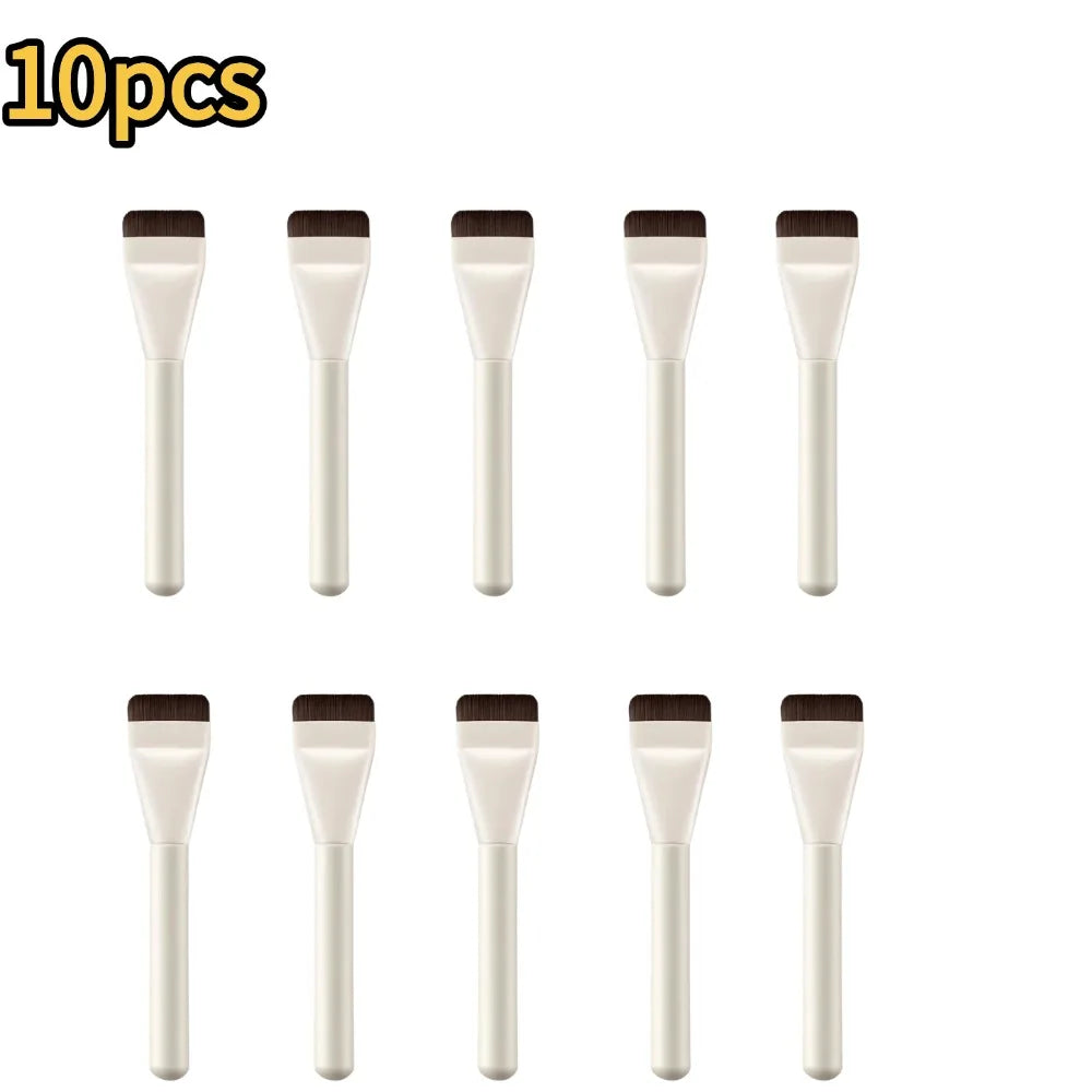 Flat-Head Foundation Brush – Ultra-Thin Traceless Makeup Tool Foundation Makeup Brush Oasis Select white-10pcs