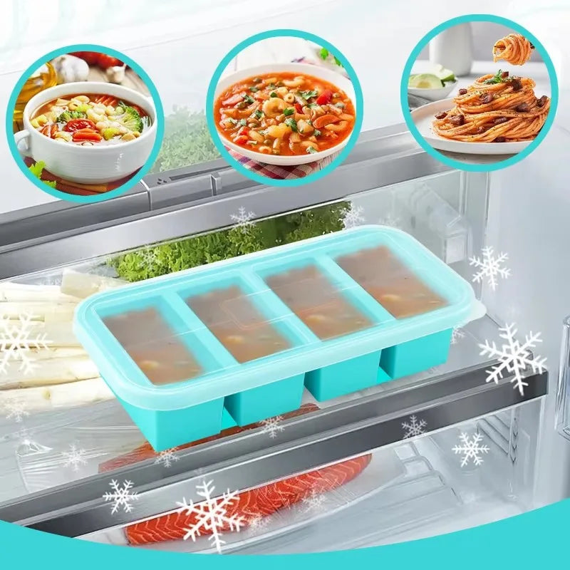 Large Capacity Silicone Tray Food Grade for Hot Pot Broth Stock Sauce Freezer Storage Containers Reusable Kitchen Gadget Oasis Select