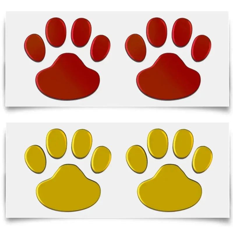 1/2/4pairs Car 3D Stereo Footprint Car Stickers Creative Dog Paw Body Stickers Soft Electric Car Footprint Personalized Stickers Oasis Select