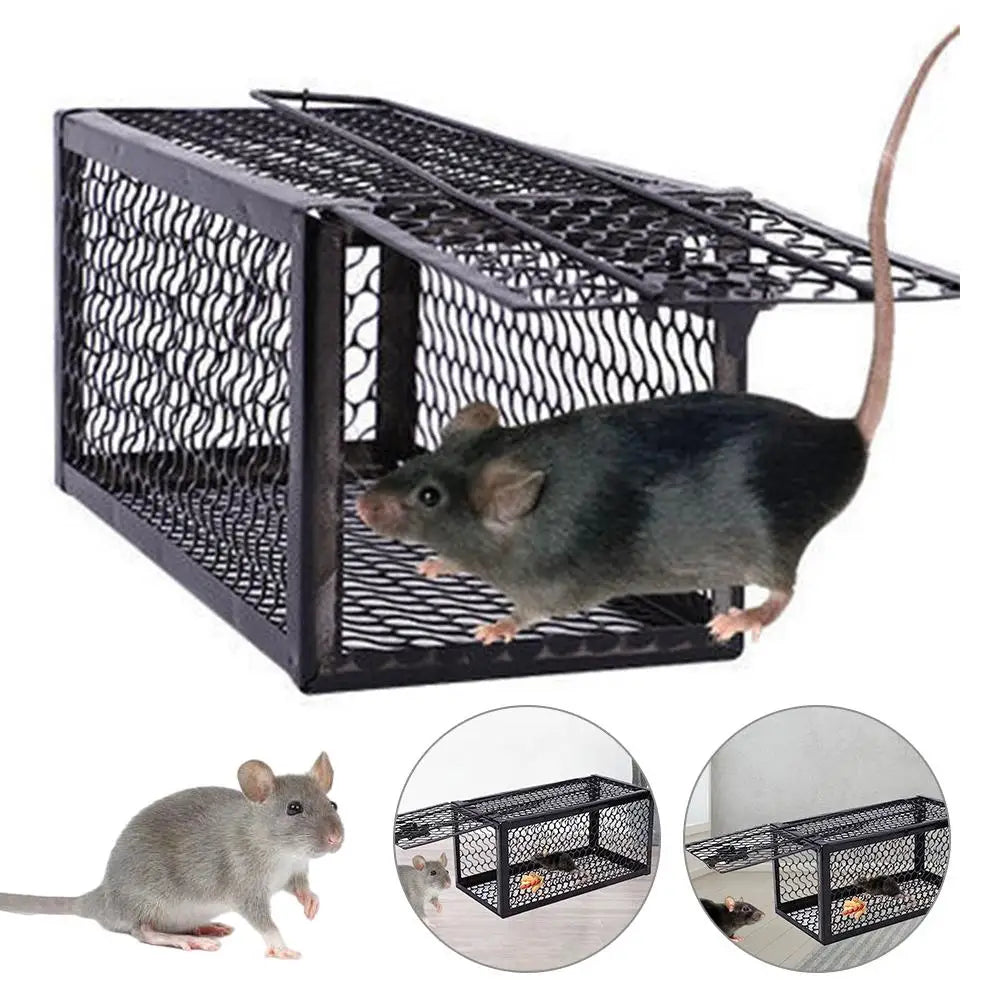 Household Metal Mousetrap Self-locking Mousetrap Safe Firm Iron Net Household Mouse Catcher Indoor Outdoor Rat Trap Rat Cage Oasis Select