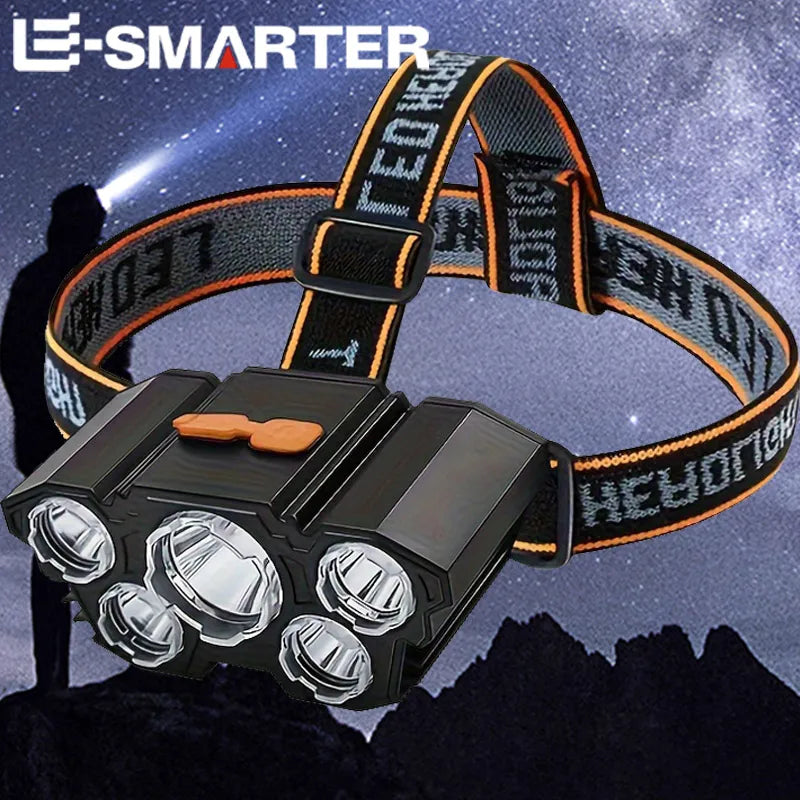 Usb Rechargeable Led Headlight Super Bright 5 Working Modes Headlamp Waterproof Head-Mounted Flashlight For Night Fishing Hiking Oasis Select
