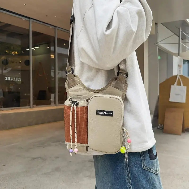 Minimalist Crossbody Water Bottle Bag | Nylon Shoulder Pouch Crossbody Shoulder Bag Oasis Select