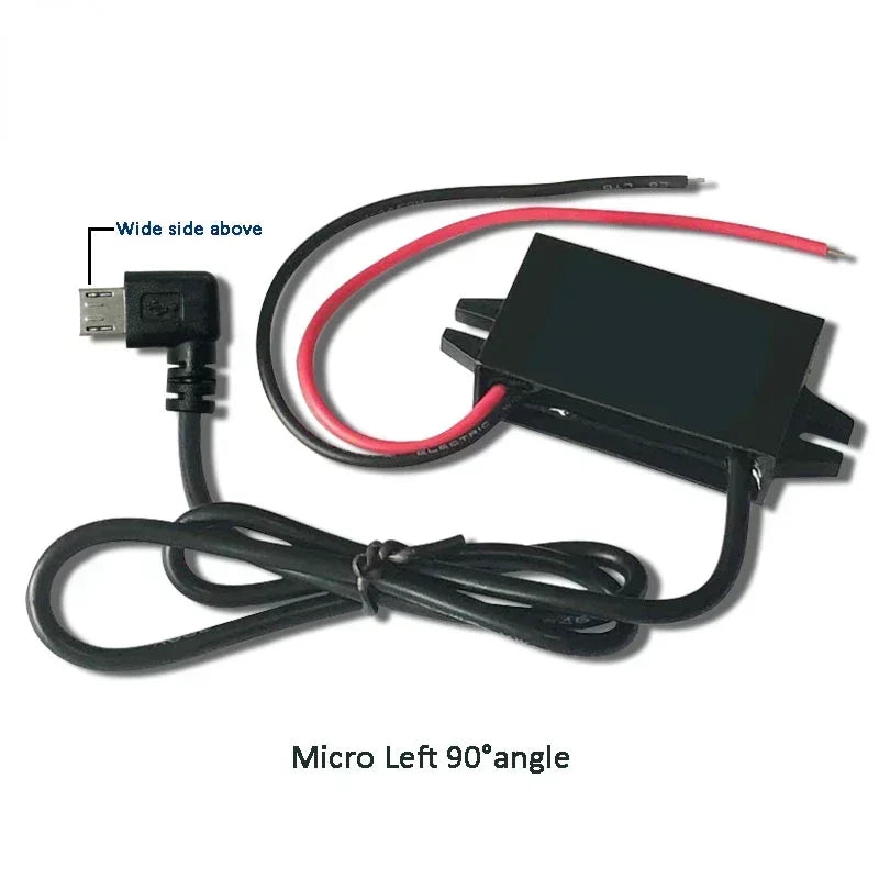 Female USB 12V 24V 48V 60V 72V Buck 5V 3A Charging Converter DC to DC Step Down Converter for battery With Multi Types USB Jack Oasis Select Micro Left Straight 11V-90V 5V 3A