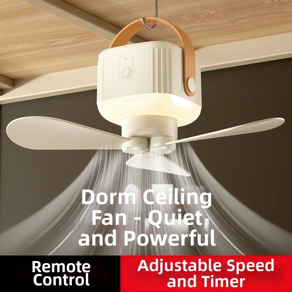Rechargeable Ceiling Fan Light LED Lighting Remote Control Hanging Fan Light 3 Speed Settings with Remote Control Oasis Select