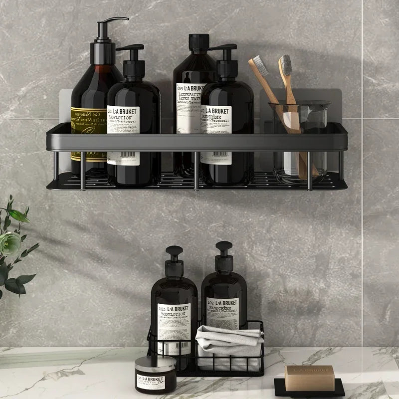 Bathroom Shelf Kitchen Storage Organizer Aluminum Alloy Shampoo Rack Shower Shelf Bathroom Accessories No Drill Shelf Oasis Select