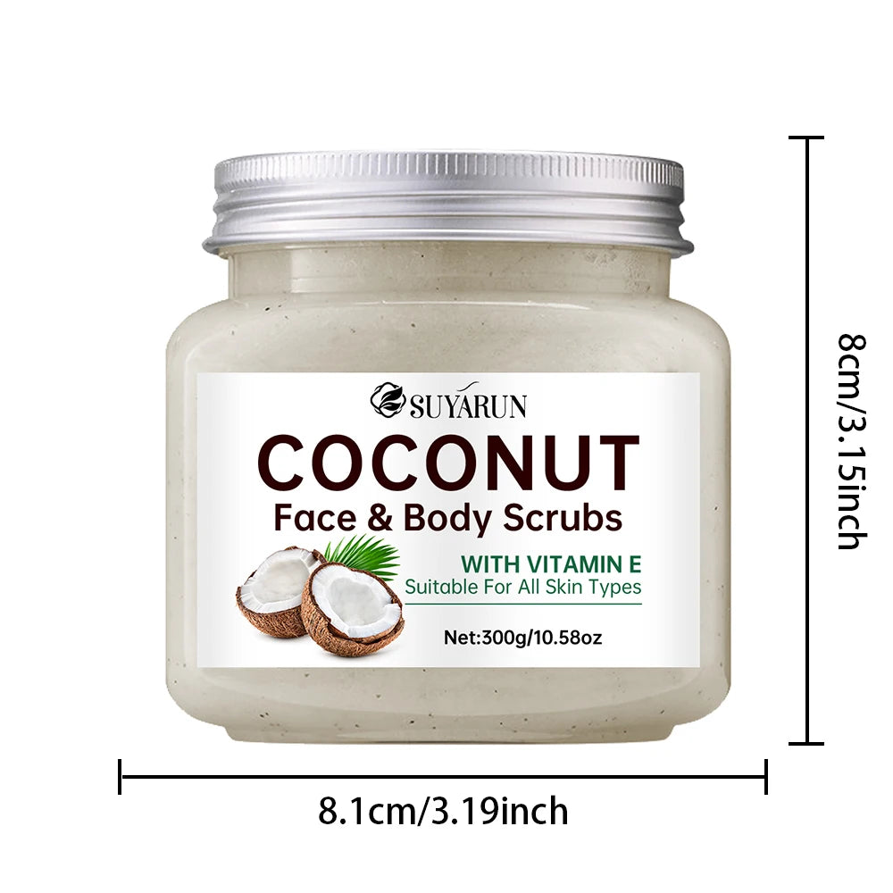 SUYARUN Organic Coconut Sugar Body Scrub Exfoliating & Moisturizing - Natural Spa Care for Soft Skin - 300g. Oasis Select