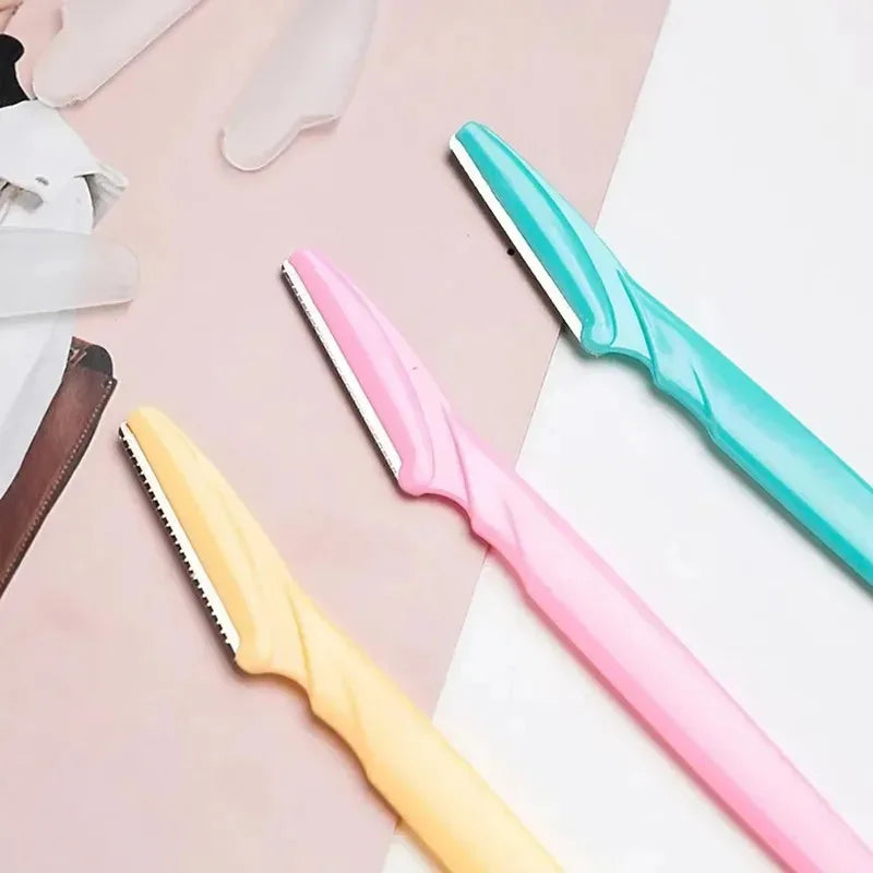 1-10Pcs Mix Color Eyebrow Razor Women Face And Body Safe Trimmer Hair Shaver Eye Brow Remover With Cover Small Makeup Tools Set Oasis Select