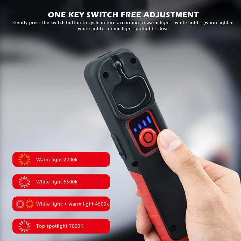 Pocketman COB+LED Work Light Portable Flashlight Camping Light Rechargeable Work Lamp Auto Repair Light Inspection Light Oasis Select