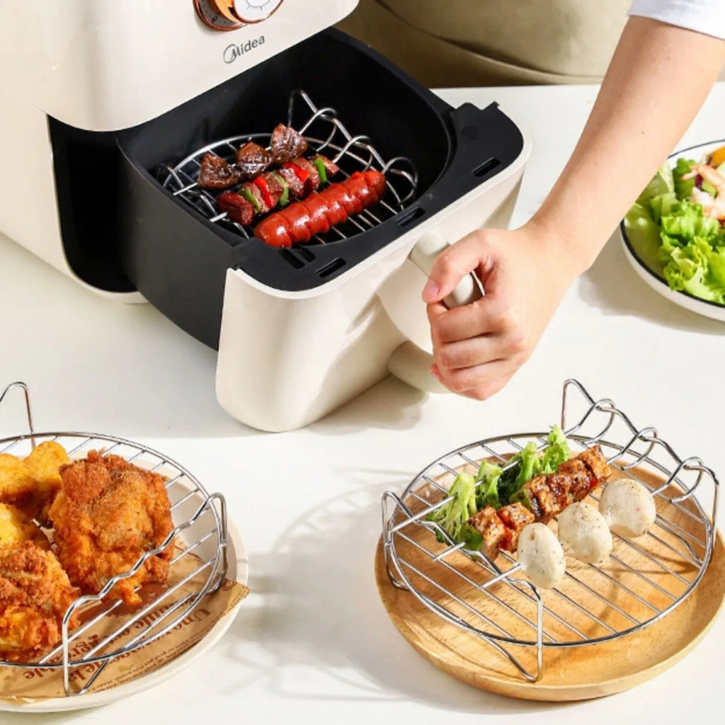 Stainless Steel Air Fryer Steamer Rack – Double-Deck BBQ Grid Air Fryer Steamer Rack Oasis Select