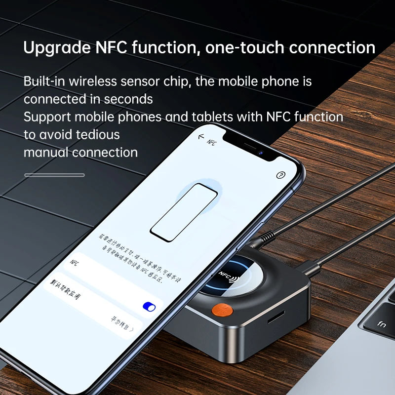 NFC Bluetooth Adapter 3D Stereo Music Wireless Bluetooth Audio Receiver 3.5mm AUX Support TF Card Play For Car Kit Speakers Oasis Select