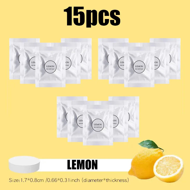 5/10/15/20PCS Car Air Outlet Aromatherapy Tablets Air Outlet Supplement Tablets Pe Solid Fragrance Tablets Air Purifier Oasis Select 15pcs-Lemon