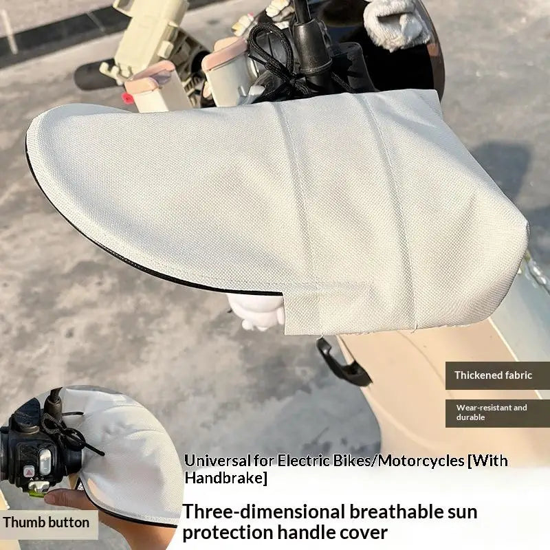 Silver Coated Leather Handlebar Gloves Sunproof Waterproof 3D Support For Scooter Bicycle Motorcycle Summer Riding Oasis Select Beige