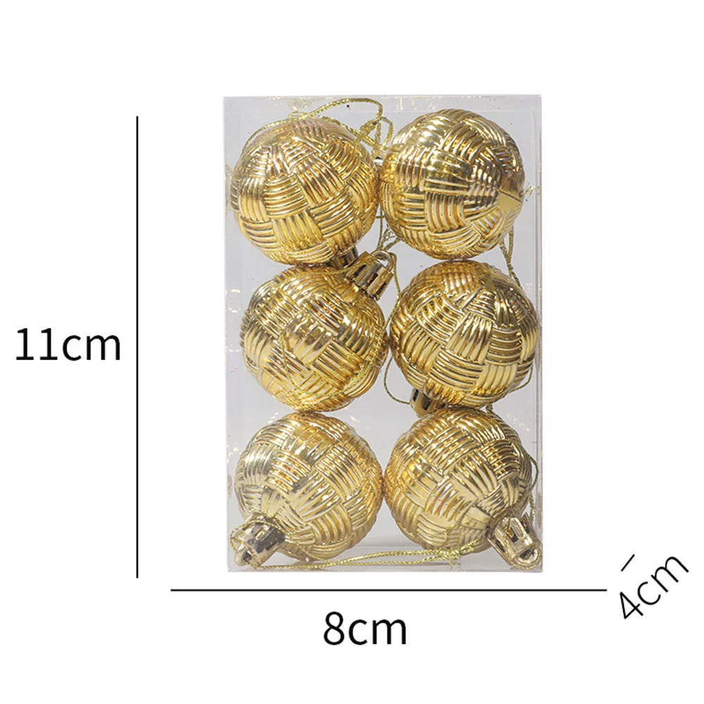Baubles Mixed Christmas Balls Adapter Xmas Tree 6PCS Accessory Assembly Decoration Ornament Party High Quality Oasis Select Gold China Mainland