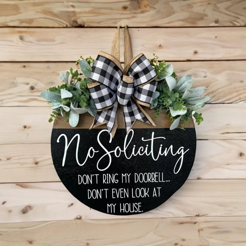 Fun Front Door Sign Hanger Garland Front Door Decoration Prohibited To Solicit Welcome Into The Fun Door Sign Oasis Select