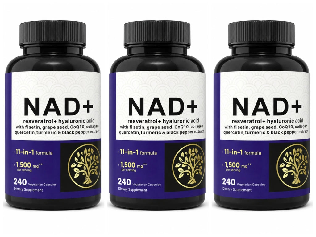 NAD+ Resveratrol Hyaluronic Acid 11-in-1 Supplement 240 Caps