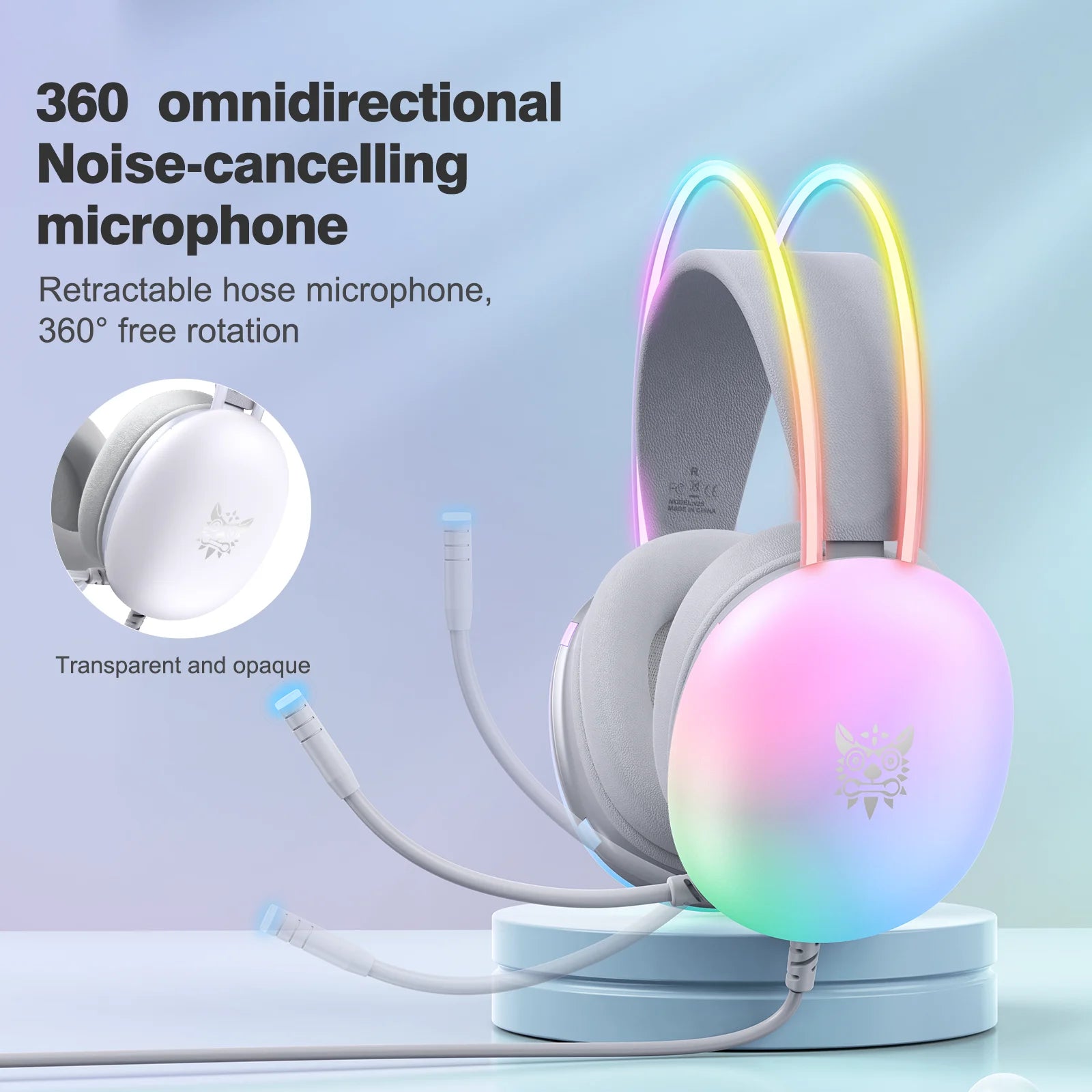 AyeBeau RGB Wired Gaming Headset with Mic – PC & Phone
