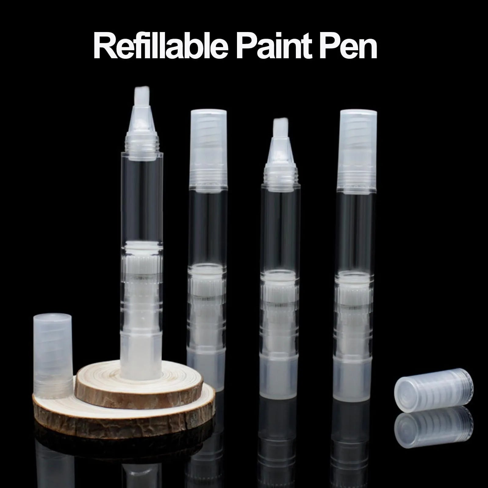 1pc Fillable -up Paint Pen Brush, Transparent Plastic Touch-Up Paint Pen, Refillable Paint Brush Pen, Furniture Repairs Tool Oasis Select