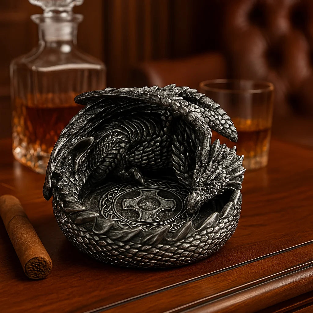 Creative European Dragon Ash Tray Ashtray Outdoor Ash Plate Cigarette Smoking Accessories Home Office Desktop Halloween Decor Oasis Select