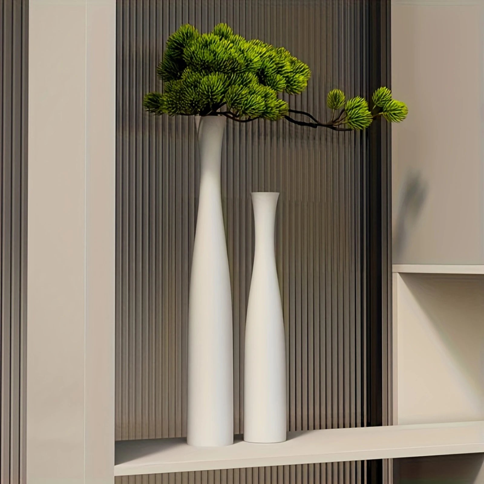 Modern Minimalist Vase Set White & Black Home Decor (2-Pack) Decorative Vase Set Oasis Select
