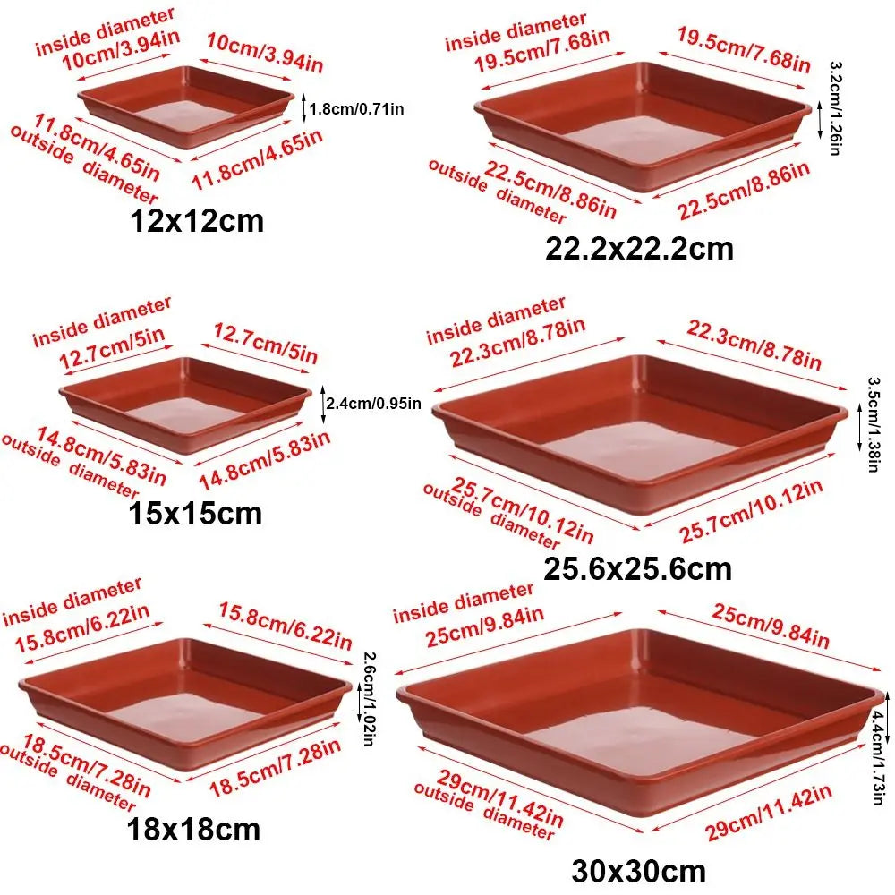 1PC Plastic Heavy Duty Drip Trays Durable Square Plant Saucer Base Flower Pot Indoor Outdoor Garden Supplies Oasis Select