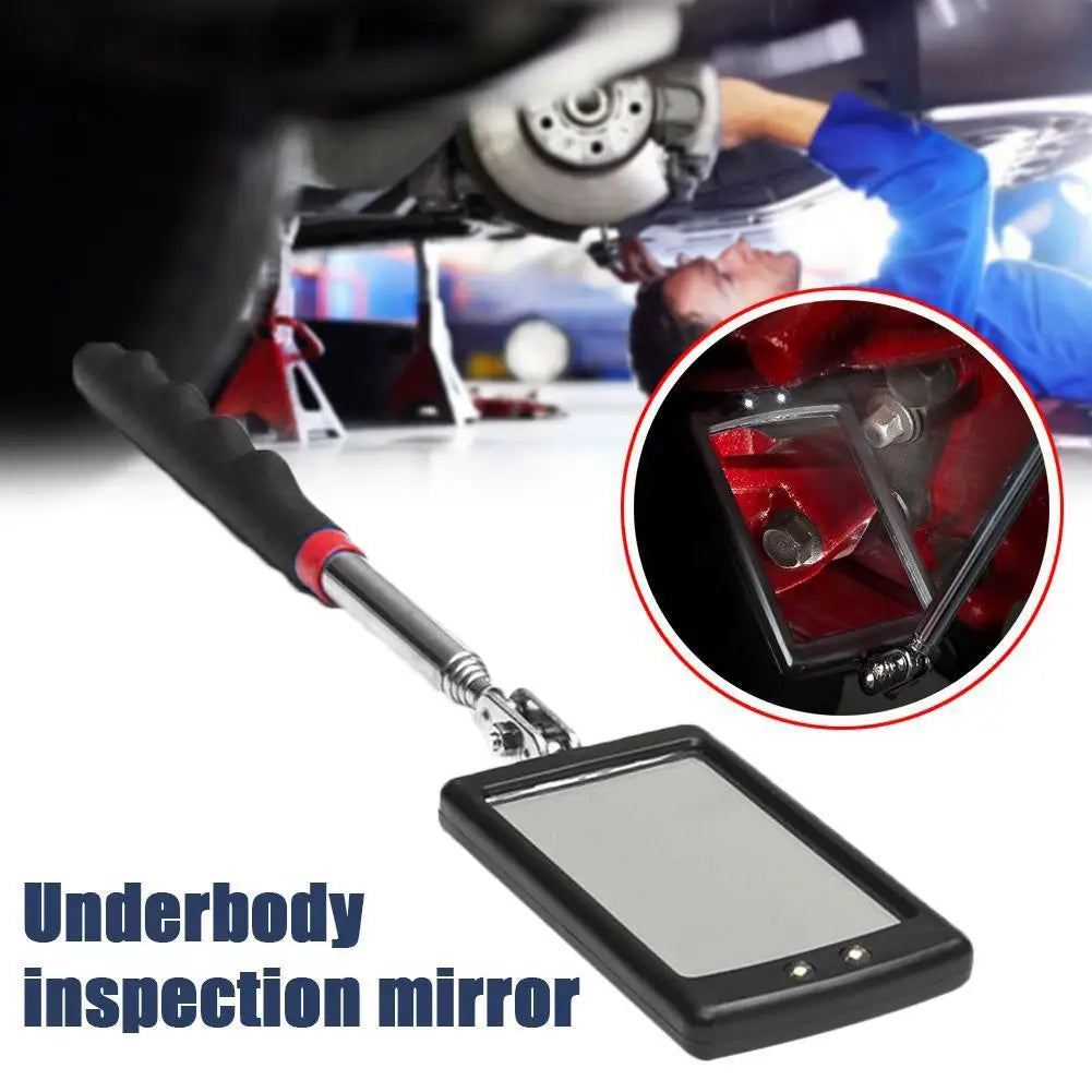 Telescoping LED Inspection Mirror – 360° Swivel & Extendable