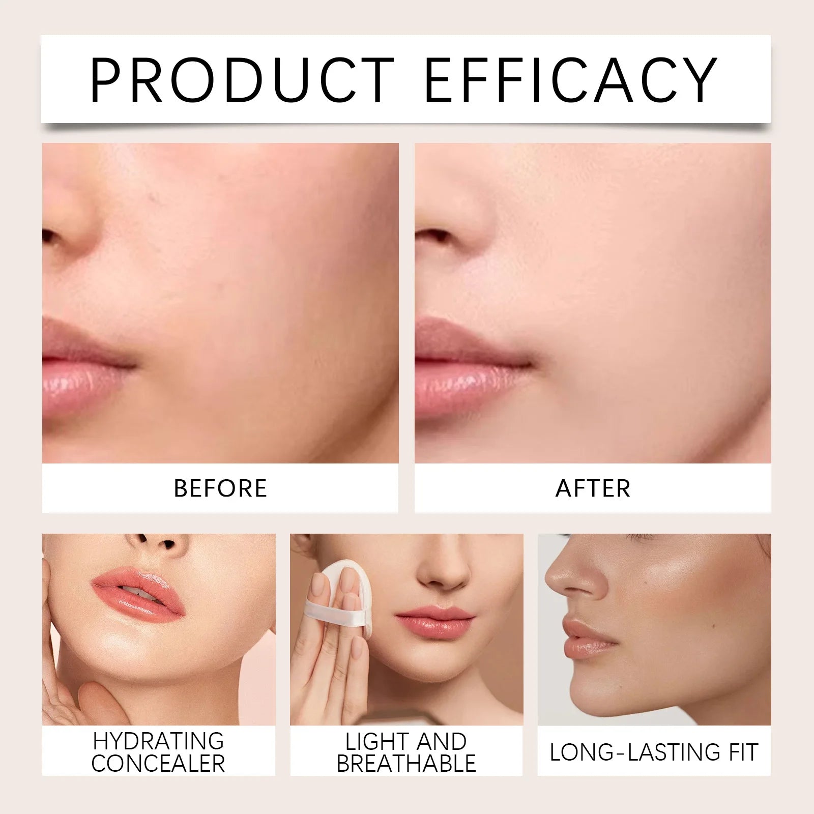 Concealer Lightweight Natural Coverage Of Skin Blemishes Spot Acne Print Cover Dark Circles Long-Lasting Non-Removing Makeup Oasis Select