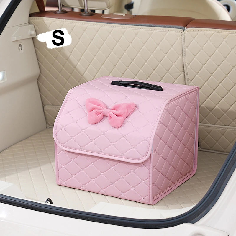 Large Capacity Car Trunk Storage Box Folding Car Storage Box Sundries Organizer Box Women's Pink Auto Accessories Oasis Select S1