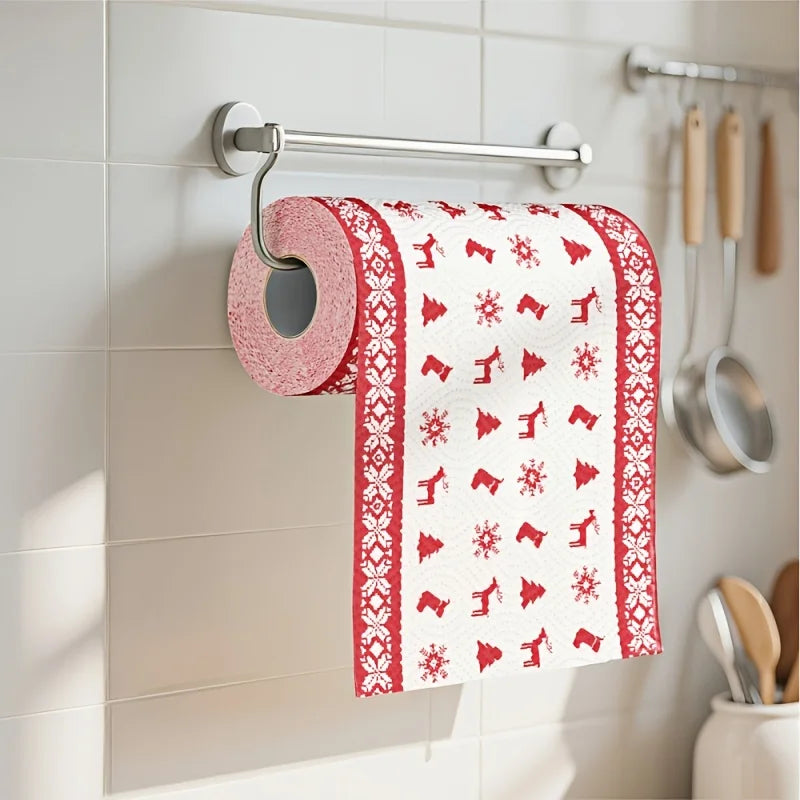 Christmas Kitchen Paper, Disposable Kitchen Cleaning Dual - Christmas Home Cleaning Tools, Christmas Decorative Paper Towels Oasis Select