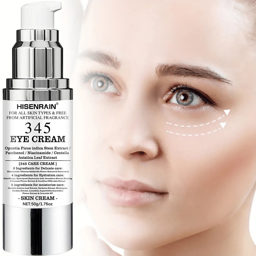 HISENRAIN 345 Eye Cream for All Skin Types Moisturizing Hydrating Anti-Aging Reduces Dark Circles Fine Lines Puffy Eyes. Oasis Select