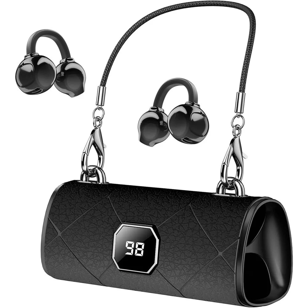 Wireless Bluetooth Earphones Women Sleep Ear Clip Headset Handbag Headphone HD Call Music Noise Reduction Lady Earphones Oasis Select BK