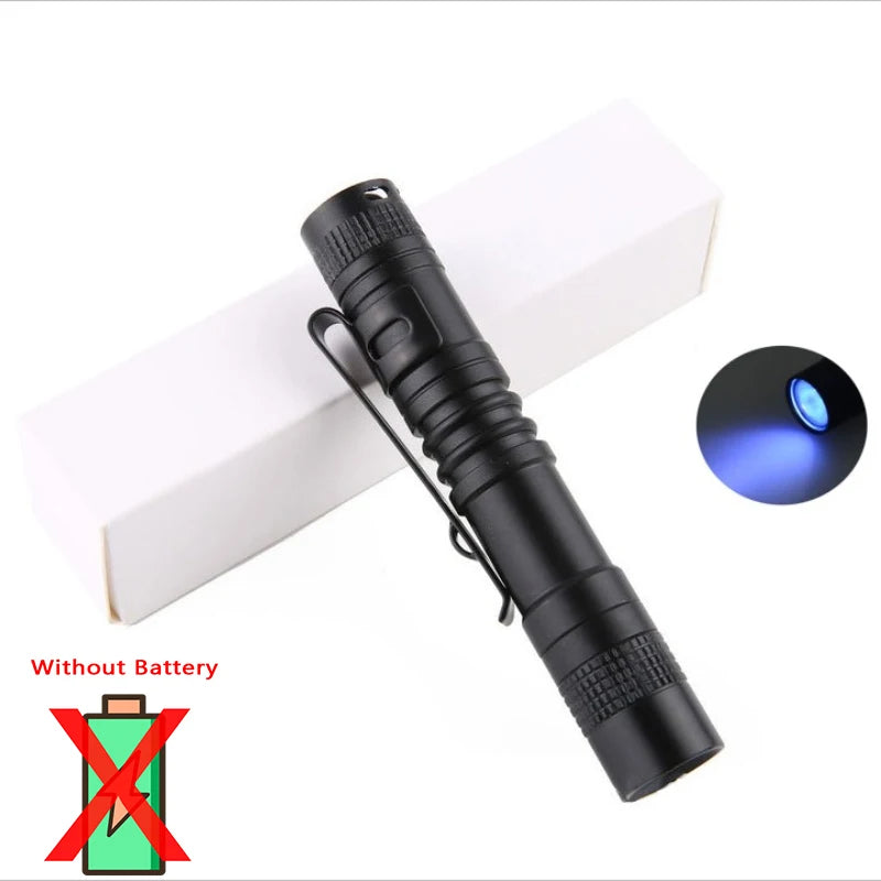 395nm UV Flashlight Ultraviolet/white Light Use 3A Batteries for Pet Dog Cat Urine Detect Scorpion Finder Portable Lamp Pen Clip Oasis Select Mini-Purple Light 1PCS
