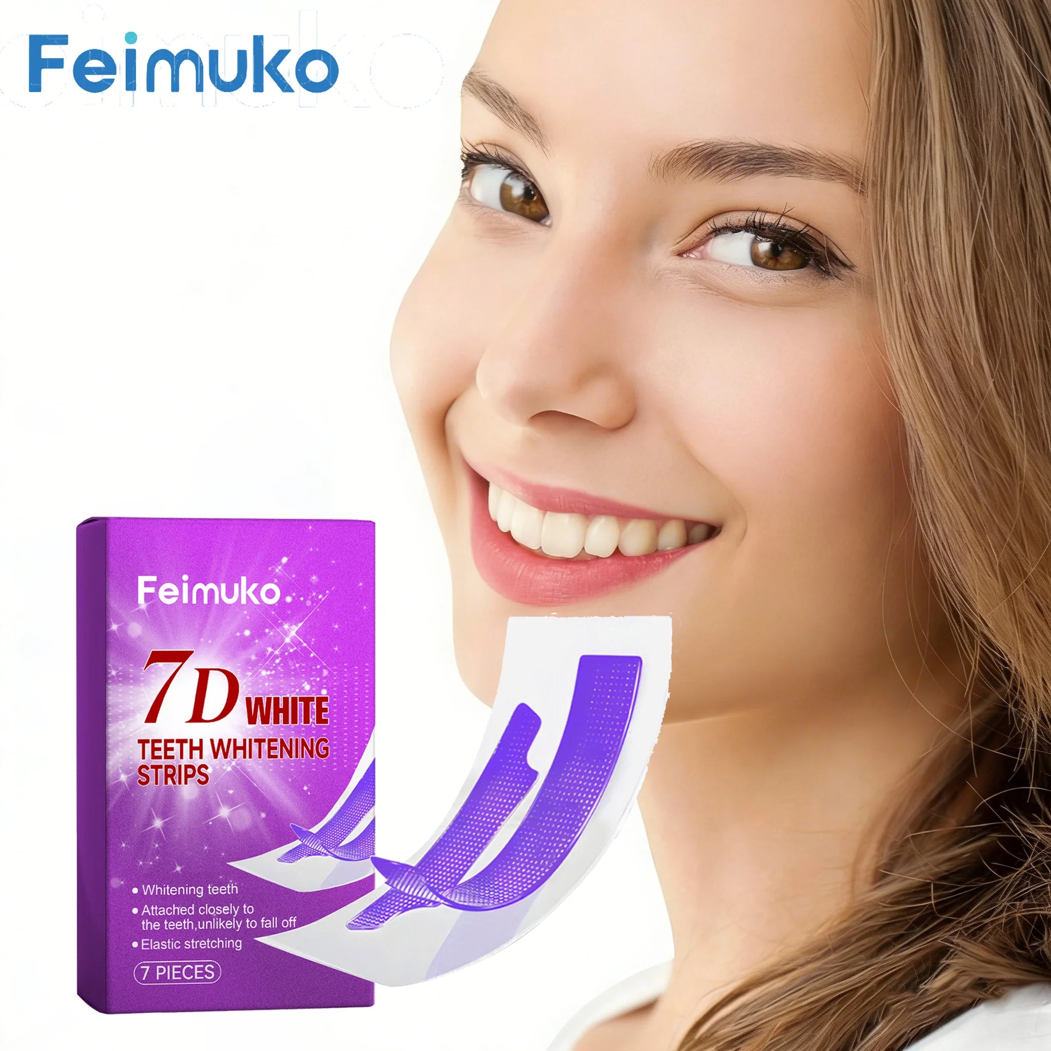 FEIMUKO 7D Teeth Whitening Strips – Sensitive Teeth, 7pc Teeth Whitening Strips Oasis Select