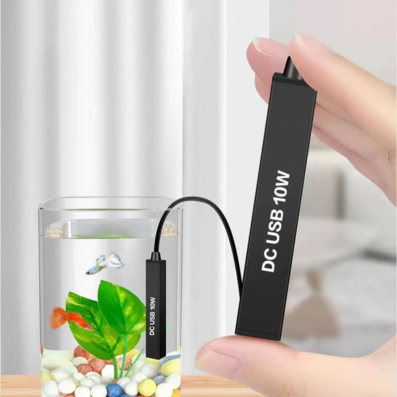 1PC 75mm Aquarium Heater,USB Square Metal Mini Heating Rod,Fish Tank Water Heater,Convenient Aquarium Accessories Oasis Select