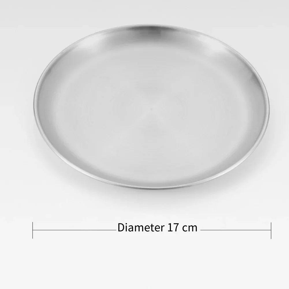 Stainless Steel Plates Korean Style Grilled Meat Plates BBQ Meat Plate Vegetable Fruit Storage Tray Picnic Dishes Cookware Oasis Select