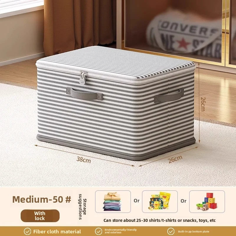 Lockable storage box, used for organizing clothes, blankets, toys in wardrobes, foldable password storage box Oasis Select 38x26x26cm