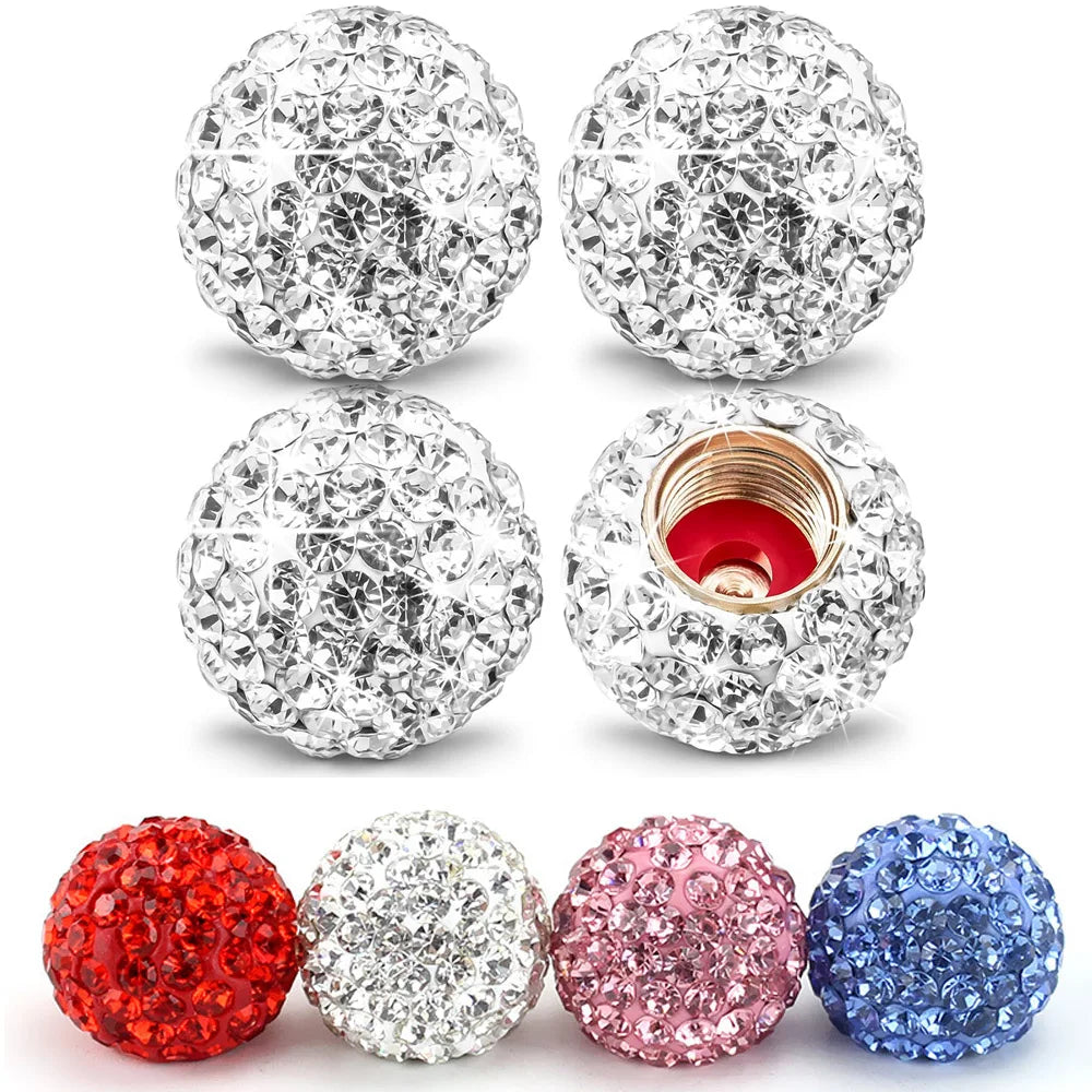 4Pcs Crystal Diamond Tire Stem Valve Caps for Cars, SUV, Trucks, Bikes, Motorcycles, Bicycles Oasis Select