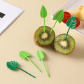 10 Pieces Children's Fruit Picks Mini Creative Leaf Shape Fruit Cake Dessert Food Fork Lunch Box Universal Accessories Oasis Select one size