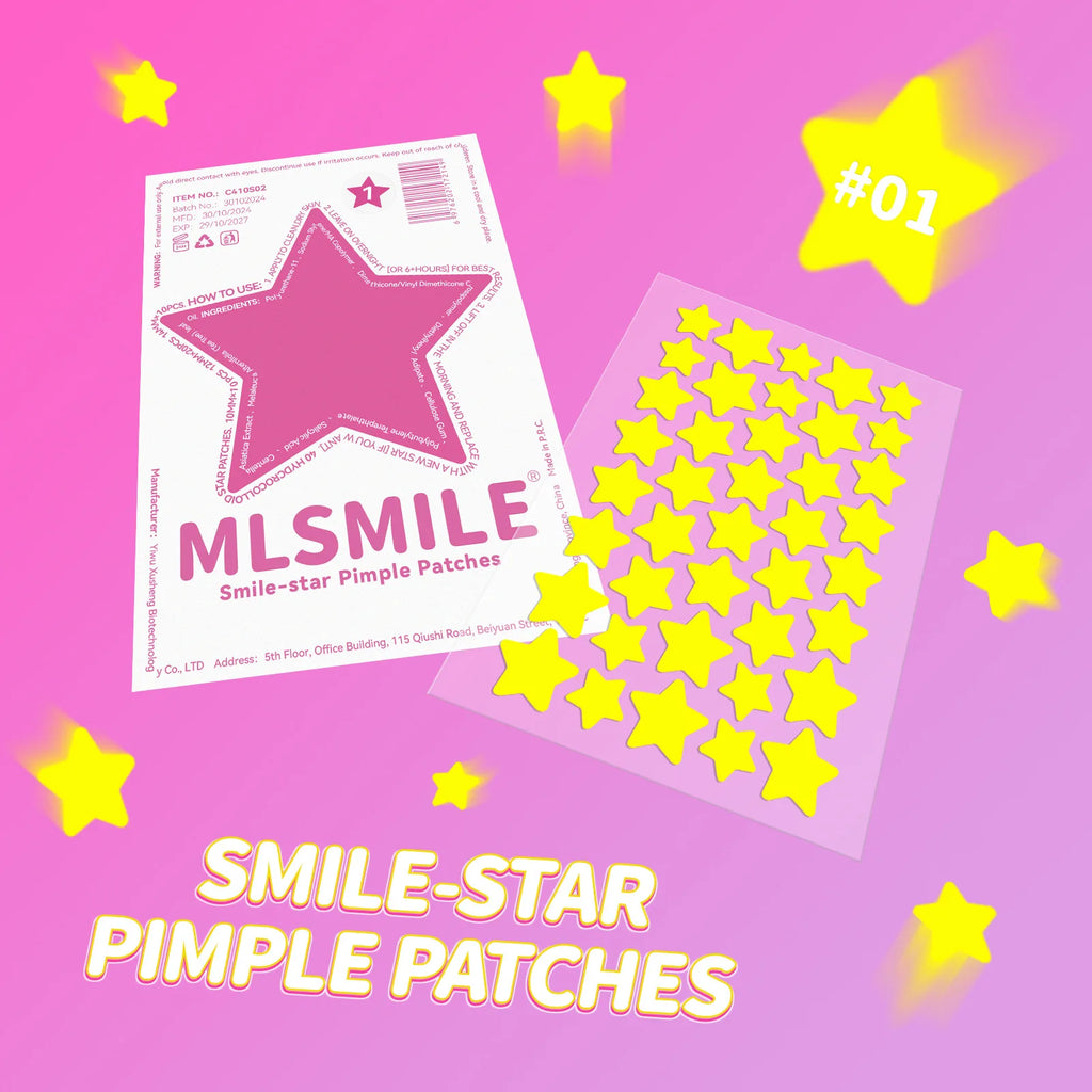 MLSMILE 40pc Star Hydrocolloid Blemish Patches – All Skin Tones Blemish Patches Oasis Select 01