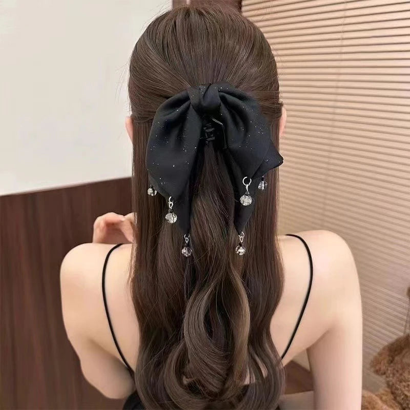 Rhinestone Bow Hair Claw Clip – Lace Shark Clip for Women Hair Claw Clip Oasis Select