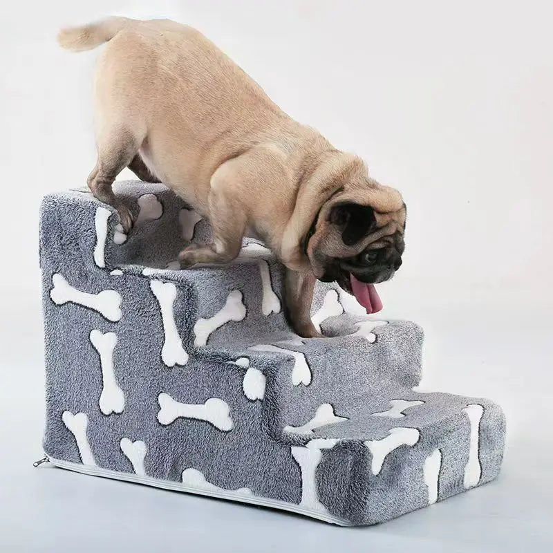 Ladder Dogs Pets Bone Shape Puppy Stairs Beside The Sofa Bed Ramp for Dogs Protecting Pet Joint Safety Stairs for Elderly Dogs Oasis Select