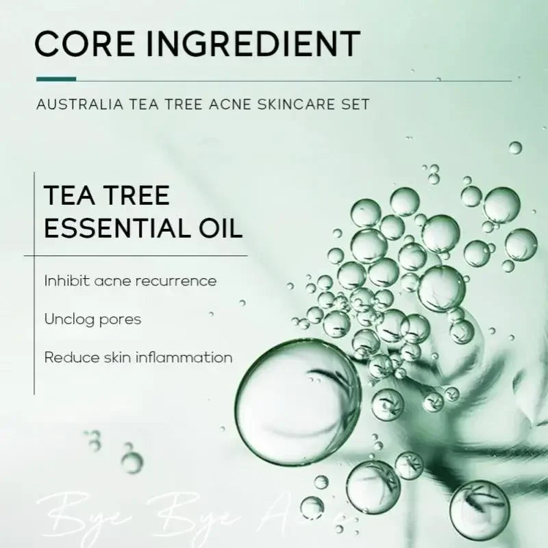 Natural Tea Tree Face Care Kit Complete Routine With Cleanser Moisturizer Toner Serum Gel For Oily Skin Oasis Select