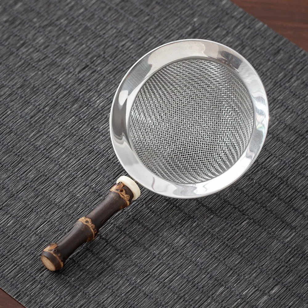 New Stainless Steel Matcha Sifter Very Fine Mesh Easy to Clean Fine Mesh Strainer Bamboo Rust-Proof Cocktail Sieve for Kitchen Oasis Select