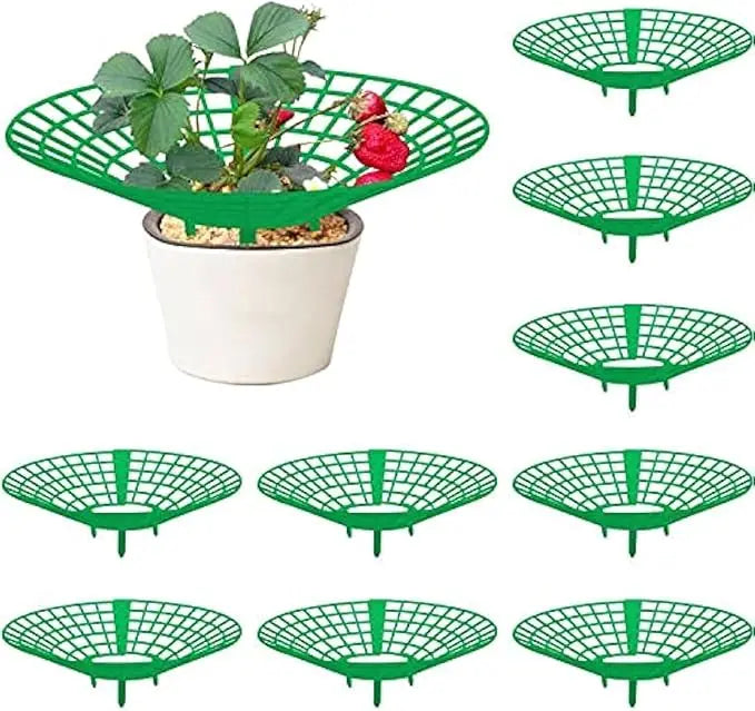 10Pcs Strawberry Plant Support Racks Green 3-Legged Plant Protector Stand for Strawberry Watermelon Garden Planting Accessories Oasis Select