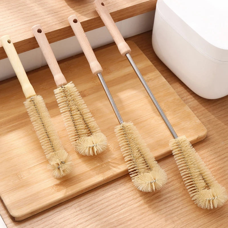 Wooden Bottle Cleaning Brush with Long Handle - Glass Scrubber for Stainless Steel Drink Bottles, Kitchen Tools,Cleaning Tools Oasis Select
