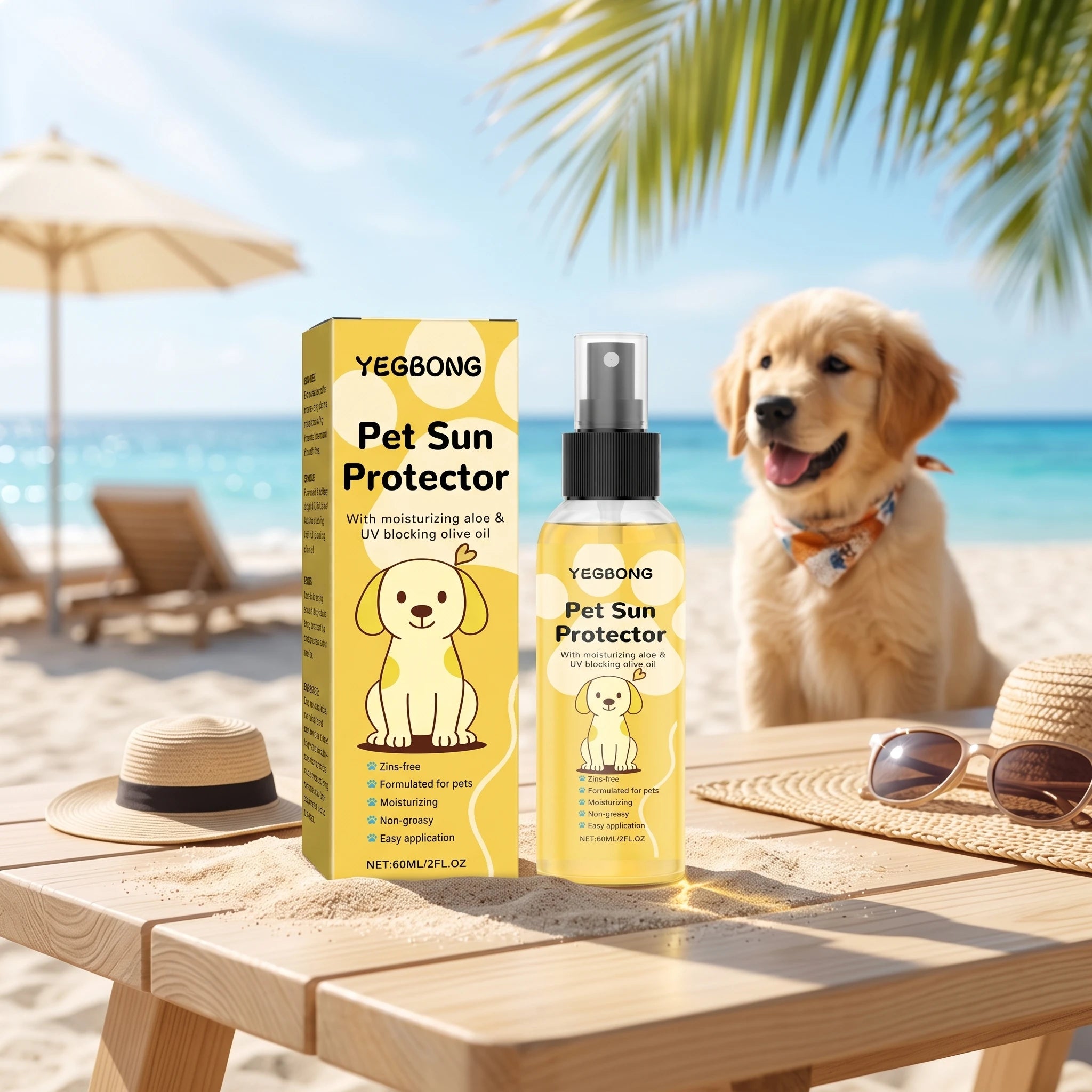 Pet Sun Protector Spray Spf Protection Moisturizing Outdoor Sun Burn Prevention for Puppies Prevent Pigment Precipitation Oasis Select