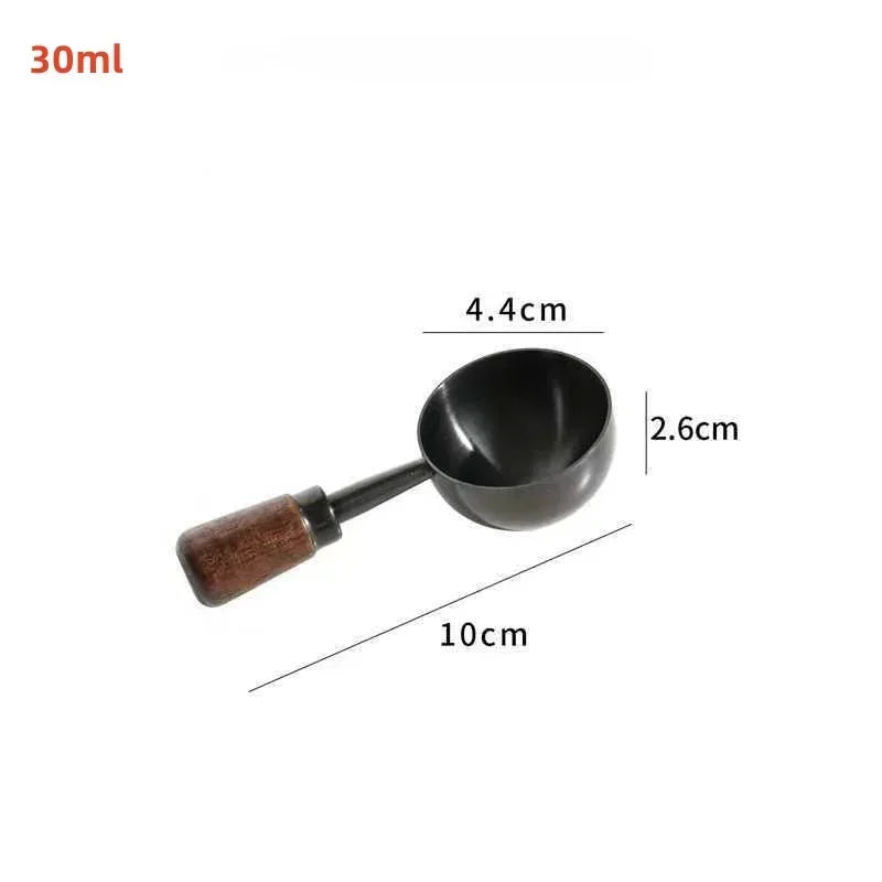 Wooden Measuring Spoon Scoop with Long Handle Bar Kitchen Household Tools High Baking Tool Coffee Powder Measuring Spoon Oasis Select Black-short-30ml