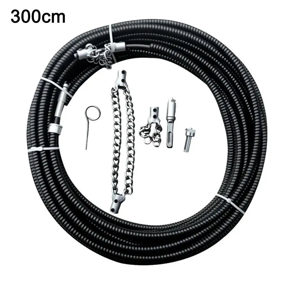 Electrical Drain Cleaner Dredging Sewer Special Tool Tool Solid Chain Dredging Spring Oil Stain Blocking Pipeline Dredging Tool Oasis Select C